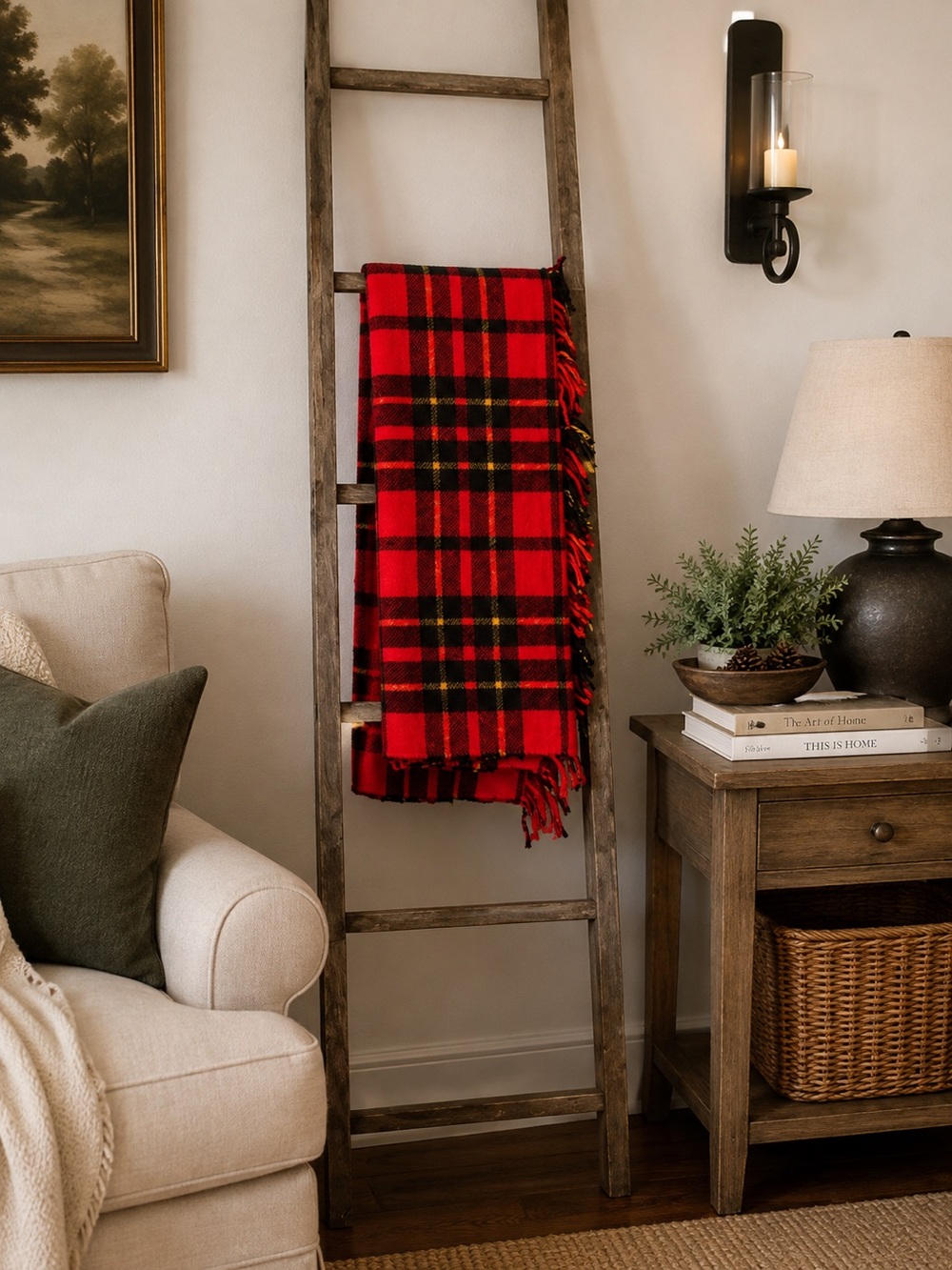Vintage Faribo Fluff-Loomed Wool Stadium Throw Plaid Fringe USA